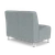 Lesro Ravenna Armless Two Seat Sofa, Blueprint Fog Back and Seat Upholstery, Brushed Steel Leg Finish, 3/4 Rear View