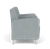 Lesro Ravenna Two Seat Sofa with Center Arm, Blueprint Fog Back and Seat Upholstery, Brushed Steel Leg Finish, Side View