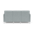 Lesro Ravenna Three Seat Sofa, Blueprint Fog Back and Seat Upholstery, Brushed Steel Leg Finish, Rear View