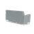 Lesro Ravenna Three Seat Sofa, Blueprint Fog Back and Seat Upholstery, Brushed Steel Leg Finish, 3/4 Rear View