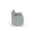 Lesro Ravenna Three Seat Sofa with Center Arms, Blueprint Fog Back and Seat Upholstery, Brushed Steel Leg Finish, Side View