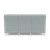 Lesro Ravenna Armless Three Seat Sofa, Blueprint Fog Back and Seat Upholstery, Brushed Steel Leg Finish, Rear View