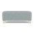 Lesro Ravenna Loveseat Bench, Blueprint Fog Upholstery, Natural Wood Leg Finish, Front View