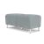 Lesro Ravenna Two Seat Bench, Blueprint Fog Upholstery, Brushed Silver Leg Finish, 3/4 Rear View