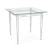Lesro Ravenna Glass Top End Table, Brushed Steel Leg, 3/4 Front View