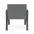 Lesro Opal Oversize Steel Guest Chair, Blueprint Jet Seat Upholstery, Silica Tech Gleam Back Upholstery, Charcoal Frame, Rear View
