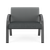 Lesro Opal Bariatric Steel Guest Chair, Blueprint Jet Seat Upholstery, Silica Tech Gleam Back Upholstery, Charcoal Frame, Optional Gray Polyurethane Armcaps, Front View
