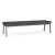 Lesro Opal Steel Three Seat Bench, Blueprint Jet Seat Upholstery, Charcoal Frame, 3/4 Front View