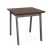 Lesro Opal End Table, Charcoal Steel Frame, Riftwood Walnut Laminate Top, 3/4 Front View
