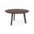 Lesro Opal Conversational 30" Round Table, Charcoal Steel Frame, Riftwood Walnut Laminate Top, 3/4 Front View