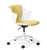 OM Seating Werksy Multi-Tasker with Fully Upholstered Shell, White Shell and Base, 3/4 Front View
