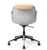 OM Seating Werksy Multi-Tasker with Fully Upholstered Shell, Grey Shell and Polished Base, Rear View