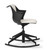 OM Seating Werksy Rocker with Fully Upholstered Shell, Black Shell and Rocker Base, Side View