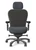 Nightingale CXO Executive Chair, Mystic Grey Seat and Headrest Upholstery, Graphite Frame, Optional Matching Headrest, 4D Adjustable Arms, Front View