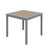 Eveleen Aluminum Frame Square Table, Mocha Top and Silver Frame