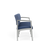 Lesro Lenox Steel Three Seat Sofa, Huron Scooner Back Upholstery, Silvertex Sapphire Seat Upholstery, Silver Frame Finish, 3/4 Front View Lesro Lenox Steel Three Seat Sofa, Huron Scooner Back Upholstery, Silvertex Sapphire Seat Upholstery, Silver Frame Finish, 3/4 Front View