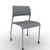 AIS Pierce Side Chair Quickship, Carton of 3, Grey Polypropylene with Glides, 3/4 Front View