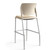 SitOnIt Inflex Bar Height Stool with Upholstered Seat, silver frame and Latte shell