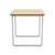 Lesro Gansett End Table, Laminate Top in Natural, Silver Frame Finish, Side View Lesro Gansett End Table, Laminate Top in Natural, Silver Frame Finish, Side View