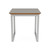 Lesro Gansett End Table, Laminate Top in Sarum Twill, Silver Frame Finish, Rear View Lesro Gansett End Table, Laminate Top in Sarum Twill, Silver Frame Finish, Rear View