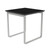 Lesro Gansett End Table, Laminate Top in Black, Silver Frame Finish, 3/4 Rear View Lesro Gansett End Table, Laminate Top in Black, Silver Frame Finish, 3/4 Rear View