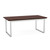 Lesro Gansett Coffee Table, Laminate Top in Cocoa Walnut, Silver Frame Finish, 3/4 Front View Lesro Gansett Coffee Table, Laminate Top in Cocoa Walnut, Silver Frame Finish, 3/4 Front View