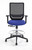 Dauphin to-Sync Stool, Armless with Blue Ray Seat, Black Base and Footrest, Front View Dauphin to-Sync Stool, Armless with Blue Ray Seat, Black Base and Footrest, Front View