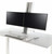 Humanscale QuickStand Large Platform Dual Monitor Mount with White with Gray Trim Finish Platform Lowered Humanscale QuickStand Large Platform Dual Monitor Mount with White with Gray Trim Finish Platform Lowered