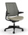 Humanscale Smart Ocean Chair with Catena Caraway Ticino Leather Pebble Seat Upholstery, Black Frame and Base, Fixed Arms, 3/4 Front View