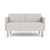 Lesro Luxe Heavy Duty Loveseat, Milano Stitch Stone Upholstery, Silver Steel Leg Finish, Optional Solid Surface Armcaps in Luna Concrete, Front View