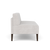 Lesro Luxe Heavy Duty Armless Loveseat, Milano Stitch Stone Upholstery, Wood Mocha Leg Finish, Side View
