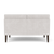 Lesro Luxe Heavy Duty Armless Loveseat, Milano Stitch Stone Upholstery, Wood Mocha Leg Finish, Rear View
