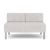 Lesro Luxe Heavy Duty Armless Loveseat, Milano Stitch Stone Upholstery, Silver Steel Leg Finish, Front View
