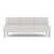 Lesro Luxe Heavy Duty Armless Sofa, Milano Stitch Stone Upholstery, Silver Steel Leg Finish, Front View