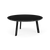Lesro Luxe Conversational Table, Black Steel Leg Finish, Black Laminate Top, 3/4 Front View