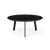 Lesro Luxe Conversational Table, Black Steel Leg Finish, Black Laminate Top, Front View