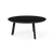 Lesro Luxe Conversational Table, Black Steel Leg Finish, Black Laminate Top, Side View