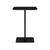 Lesro Luxe Personal Table, Black Steel Leg Finish, Black Laminate Top, Rear View