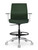 AMQ Zilo White Frame Stool, Peacock Mesh Back, White Frame and Polished Base with Black Footring, Front View