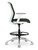 AMQ Zilo White Frame Stool, Peacock Mesh Back, White Frame and Polished Base with Black Footring, Side View