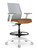 AMQ Zilo White Frame Stool, Grey Mesh Back, White Frame and Base with Black Footring, 3/4 Front View