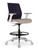 AMQ Zilo White Frame Stool, Aubergine Mesh Back, White Frame and Polished Base with Black Footring, 3/4 Front View