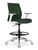 AMQ Zilo White Frame Stool, Peacock Mesh Back, White Frame and Polished Base with Black Footring, 3/4 Front View