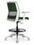 AMQ Zilo White Frame Stool, Peacock Mesh Back, White Frame and Polished Base with Black Footring, 3/4 Rear View