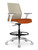 AMQ Zilo White Frame Stool, Sable Mesh Back, White Frame and Polished Base with Black Footring, 3/4 Front View