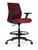 AMQ Zilo Black Frame Stool, Merlot Mesh Back, Black Frame and Base with Footring, Optional 3-Way Arms, 3/4 Front View