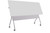 Special-T Transform-2, Flip Top Training Table, White Laminate and Silver Base, Flipped 3/4 Front View
