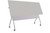 Special-T Transform-2, Flip Top Training Table, Grey Laminate and Silver Base, Flipped 3/4 Front View