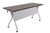 Special-T Transform-2, Flip Top Training Table, Grey Driftwood Laminate and Silver Base, 3/4 Front View
