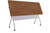Special-T Transform-2, Flip Top Training Table, Walnut Laminate and Silver Base, Flipped 3/4 Front View